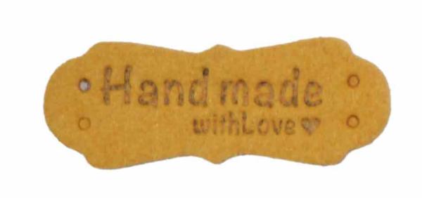Wildleder Applikation Handmade Senf   Höhe1,5 cm Breite 4 cm